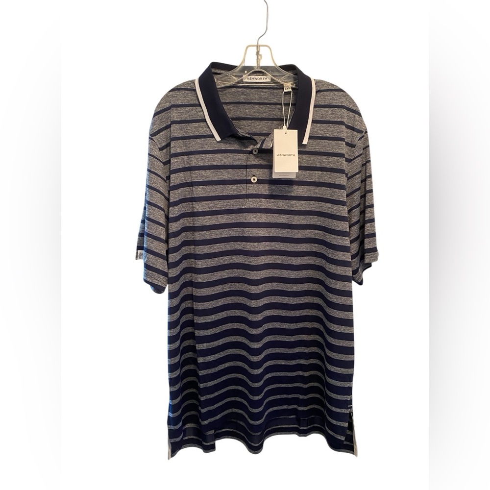 Ashworth Men's “Driver” Navy and Gray polo. Size XXL. New with tags